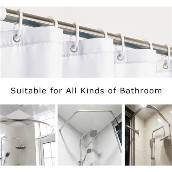 4 Pcs Christmas Shower Curtain Rug Bath Mat Toilet Lid Cover for Bathroom - Picture 4 of 7